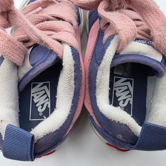 Vans Knu Skool Girls Size 10.5 Blue Pink Sneaker Shoes Casual Walking School - Picture 5 of 13
